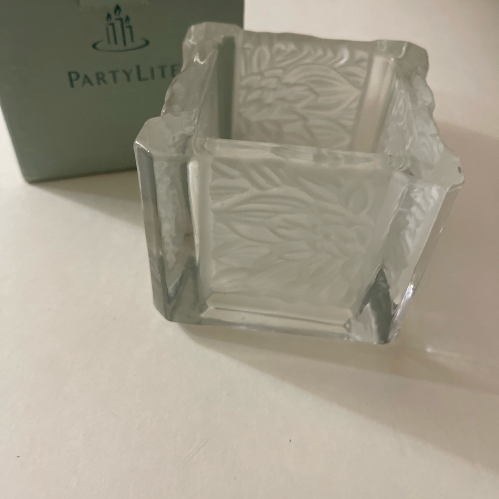New Crystal Votive Tealight Candle Holder, 3 3/4" PartyLite